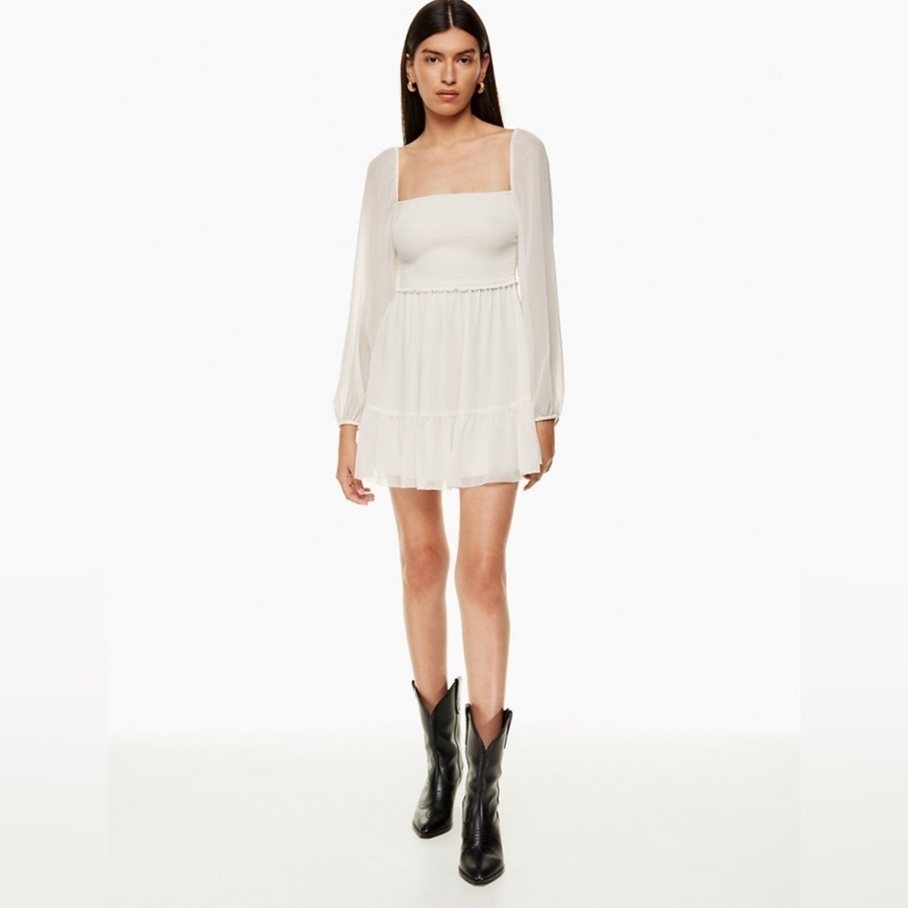 Aritzia Wilfred Tempest Mini Dress in Light Birch